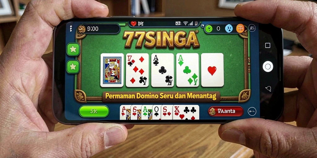Screenshot utama 77SINGA menampilkan keseruan permainan Domino.
