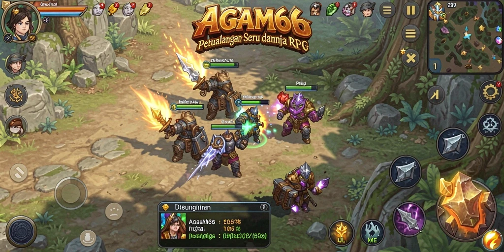 Screenshot AGAM66 menampilkan aksi seru dalam pertarungan RPG.