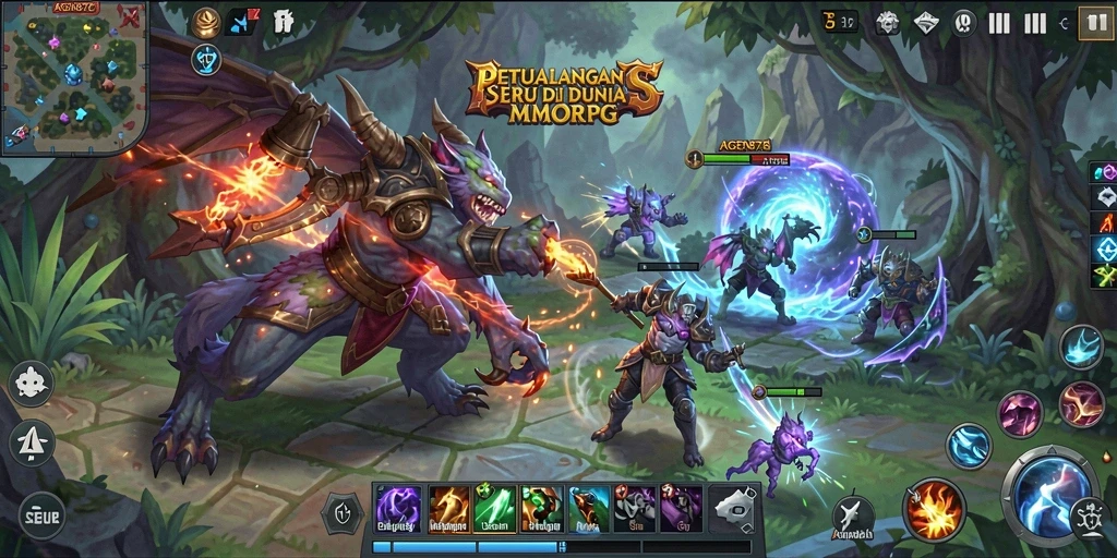 Tampilan gameplay AGEN878 yang menarik dan penuh aksi di dunia MMORPG.