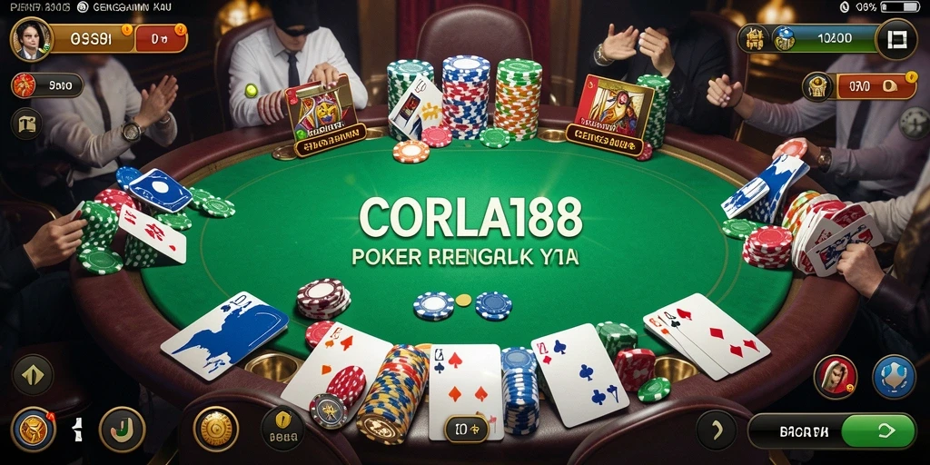 Tampilan permainan poker yang seru dan mendebarkan di CORLA188.