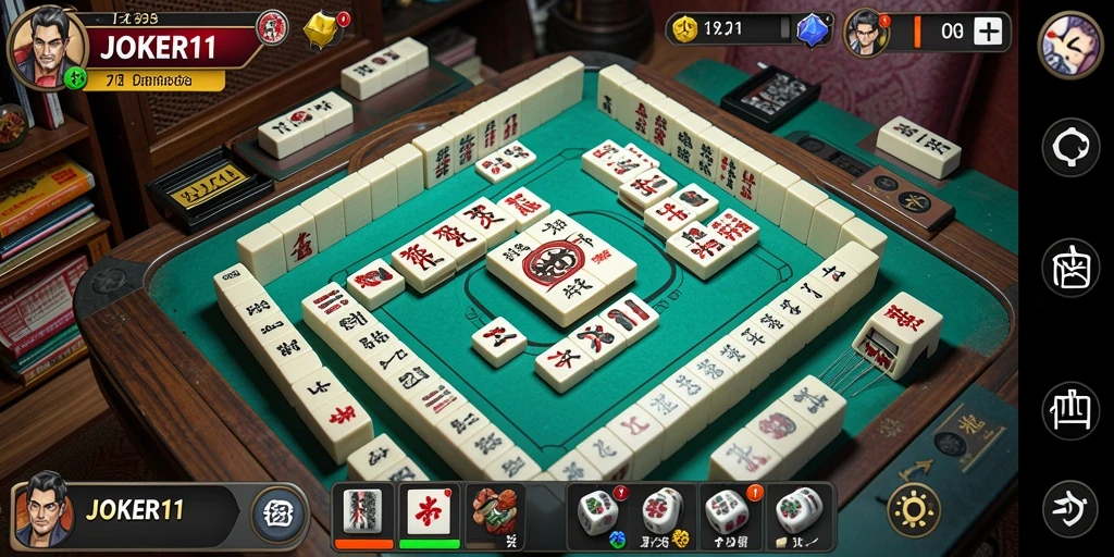 Screenshot JOKER11 yang menampilkan gameplay Mahjong yang menarik.