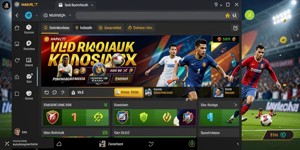 Tampilan menarik dari gameplay taruhan olahraga di aplikasi MARVRL77.