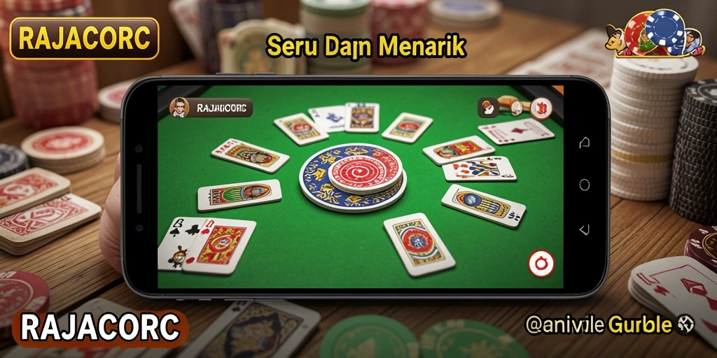 Tampilan gameplay seru dalam RAJACORC saat bermain Gaple.