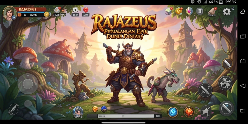 Screenshot gameplay RAJAZEUS menampilkan aksi pertempuran yang mendebarkan.