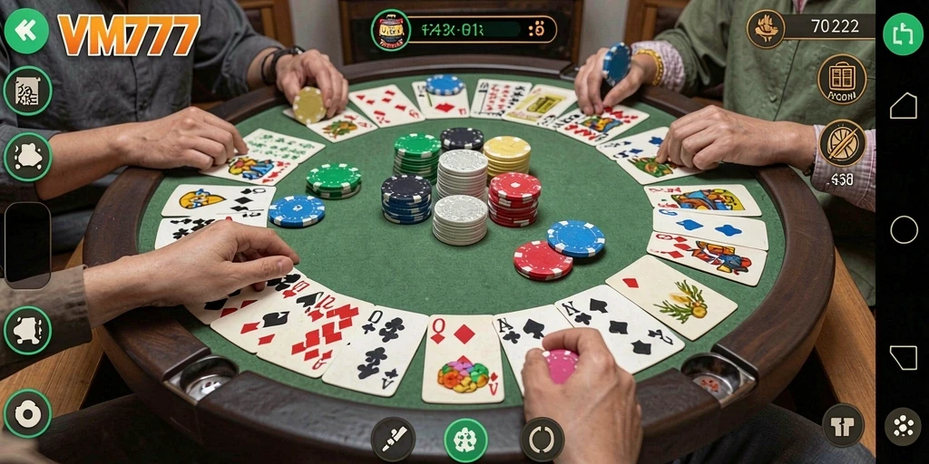 Tampilan gameplay VM777 yang seru dan menarik di dalam permainan Gaple.
